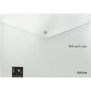 Папка с копче Optima, А4, блестящи цветове, асорти