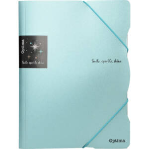 Папка с ластик Optima, А4, блестящи цветове, асорти
