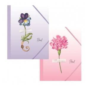 Папка с ластик, А4, PP, Floral