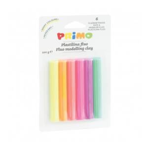 Пластилин 6 цвята Fluo, 100 г, блистер