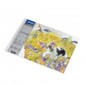 Скицник 500х350 мм B3, 350 г/м2, 10 л, за акварел, темперни и акрилни бои
