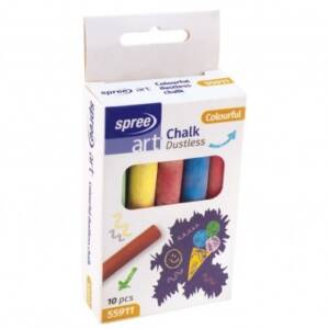 Тебешир безпрашен цветен, 10 бр. в кутия