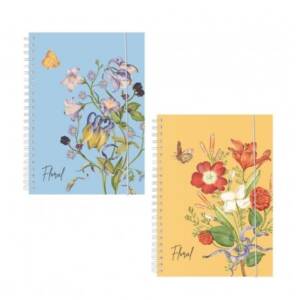 Тетрадка A5 PPL Floral мека спир., 80 л.ред, 80 г/м2 ivory